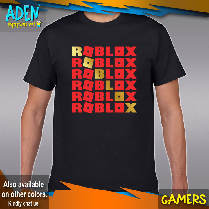 ADEN Roblox Checkers Logo Shirt For Your Page rs Gamers TShirt Boys  Tee Shirts Roblox T-Shirt Adult Kids Size Cotton Unisex (Black)